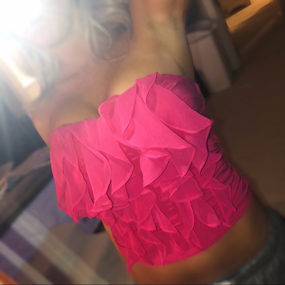 Pink Ruffled Tube Top - Picture 2 of 3